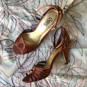 NWOT Carlos Santana Copper Metallic Heels Sandals